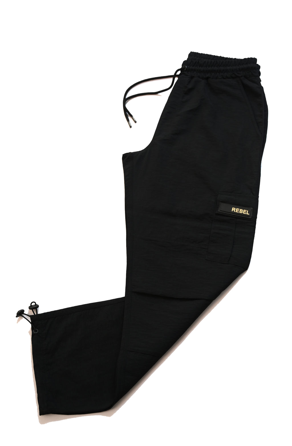 Black Nylon Cargo Trouser