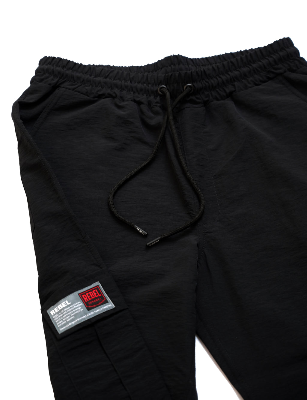 Black Nylon Cargo Trouser