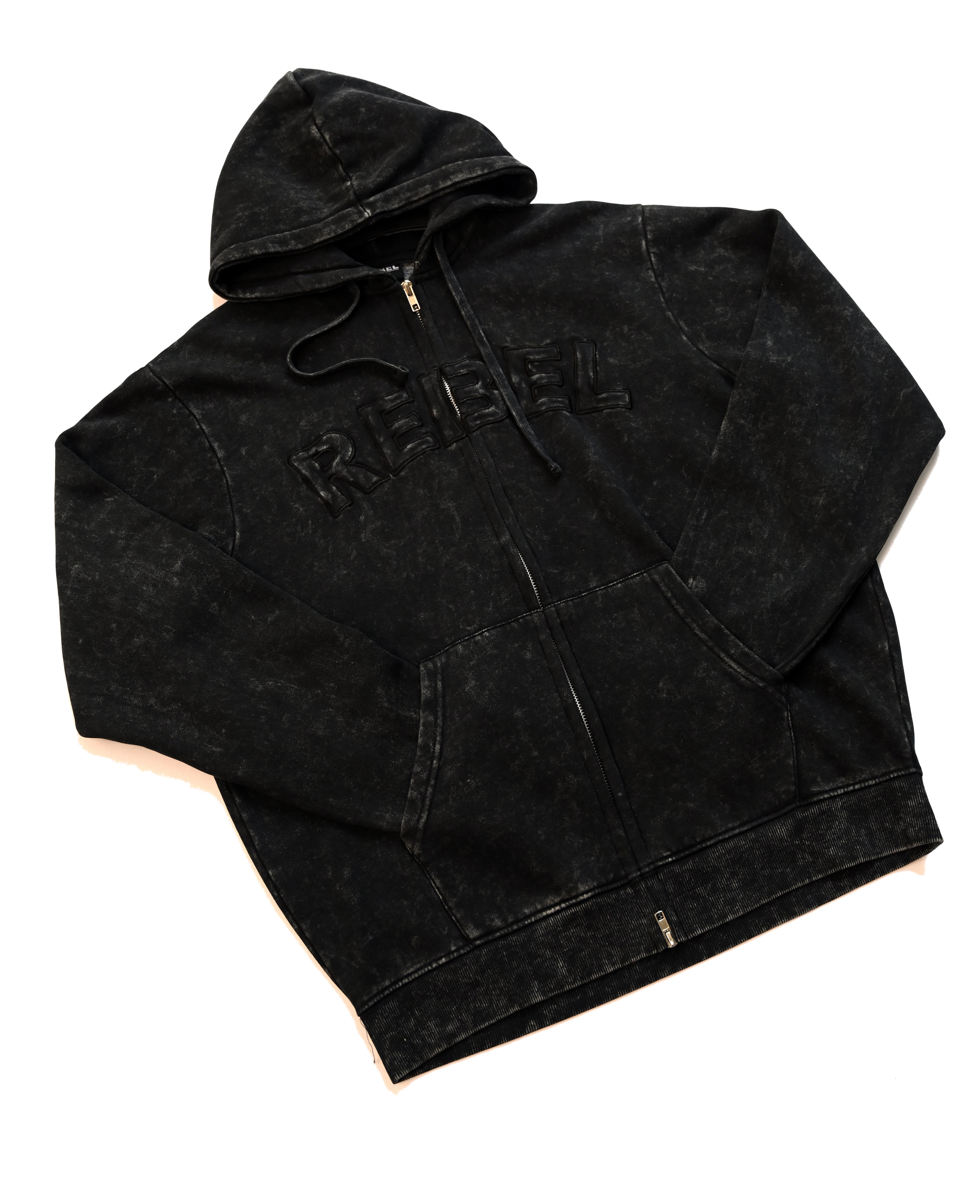 Black Stonewash Hoodie