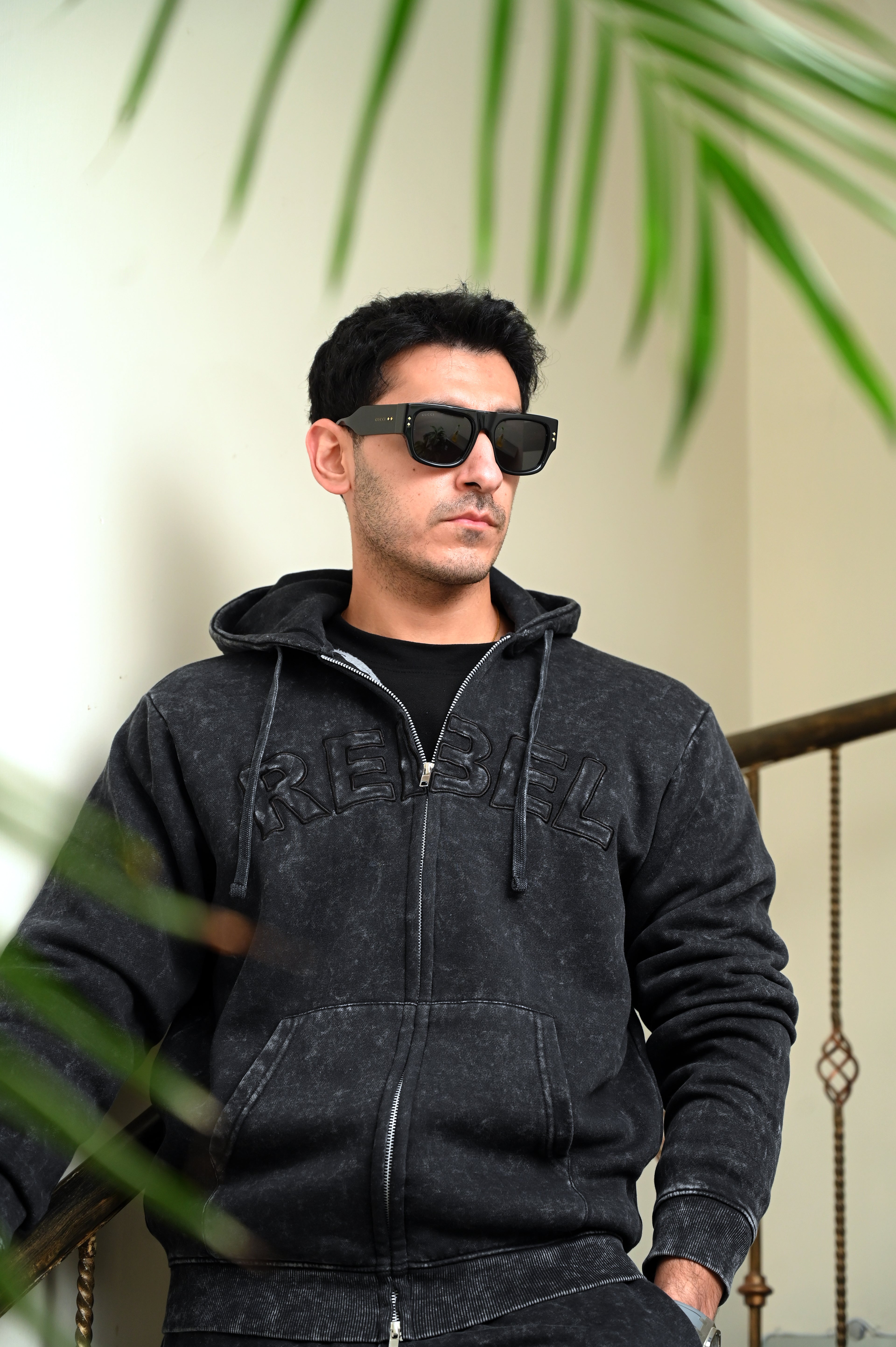 Black Stonewash Hoodie