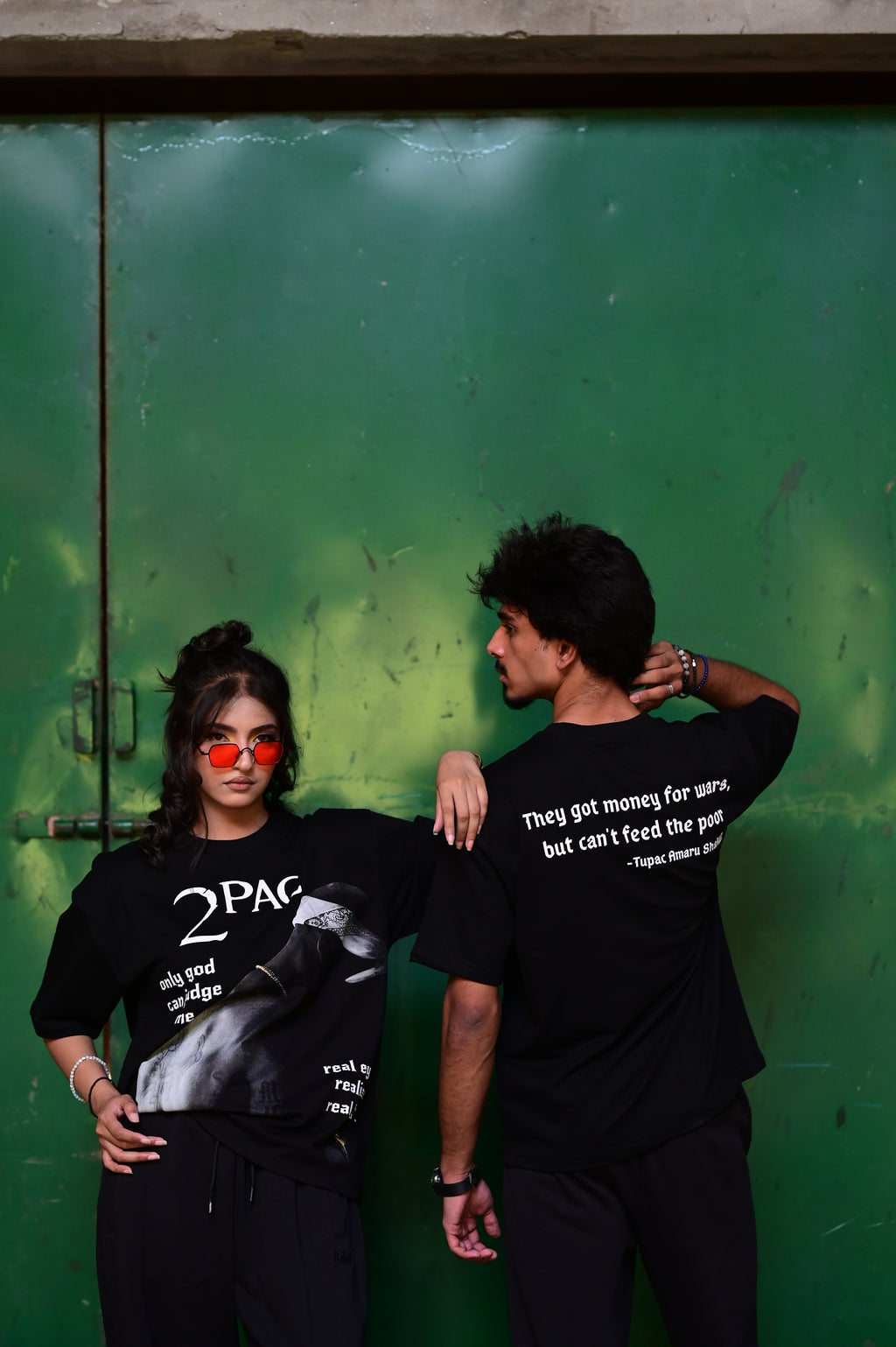 2Pac Oversized Graphic T-Shirt – Black | French Terry Cotton
