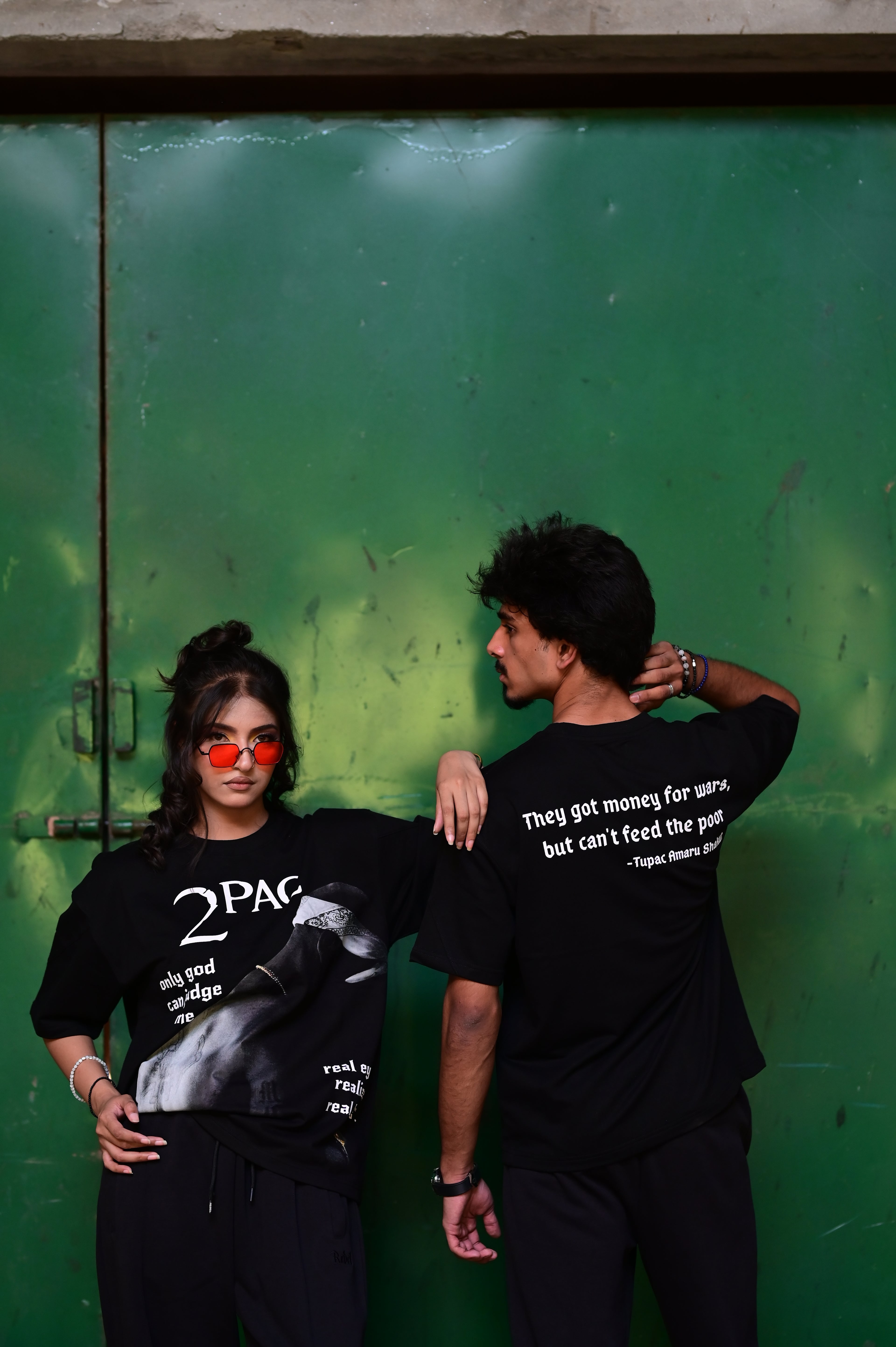 2Pac Oversized Graphic T-Shirt – Black | French Terry Cotton