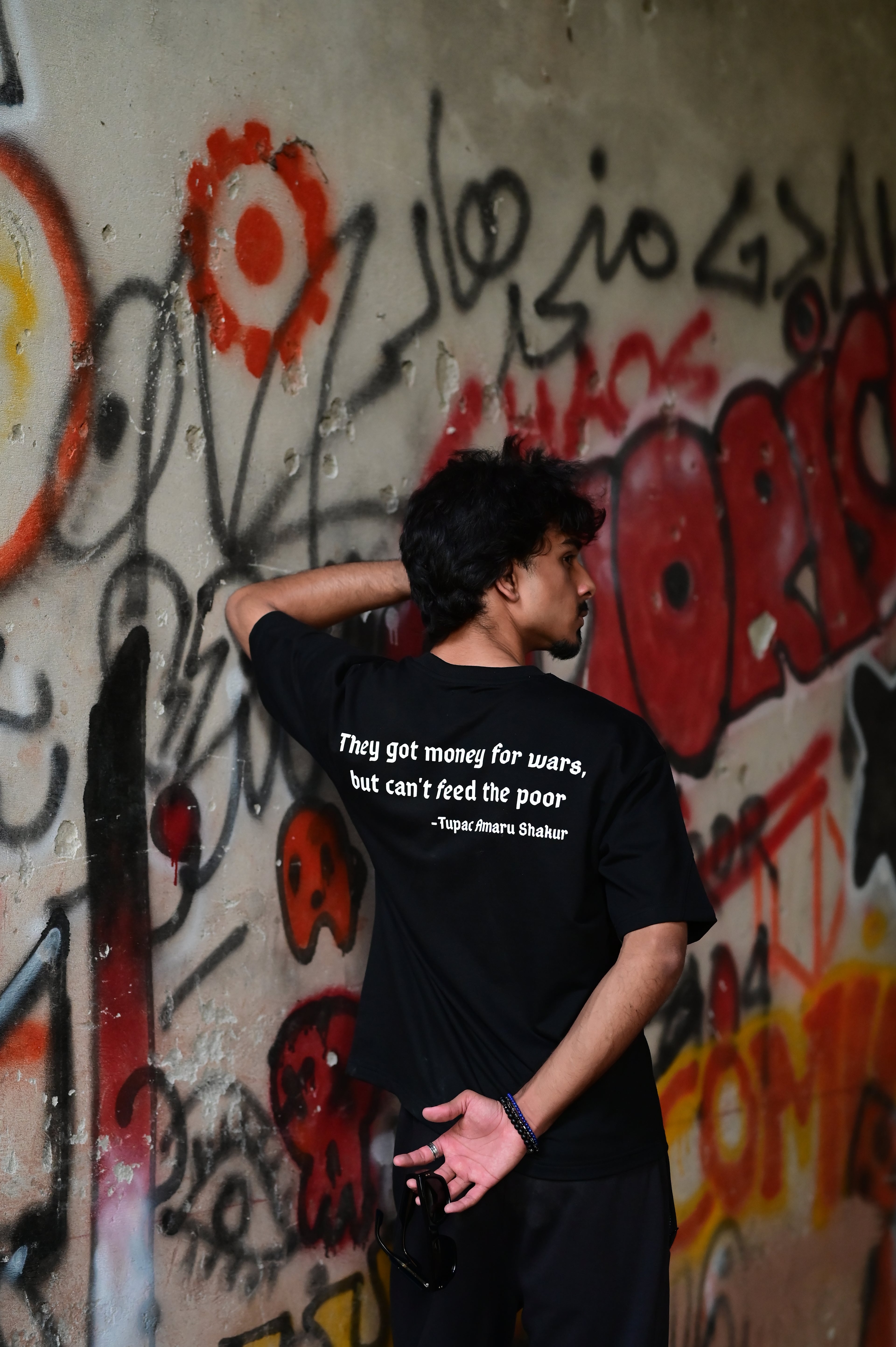 2Pac Oversized Graphic T-Shirt – Black | French Terry Cotton