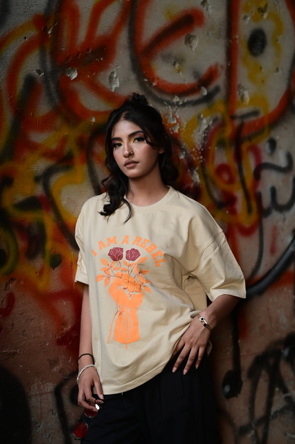 I Am a Rebel T-Shirt – Beige | French Terry Cotton