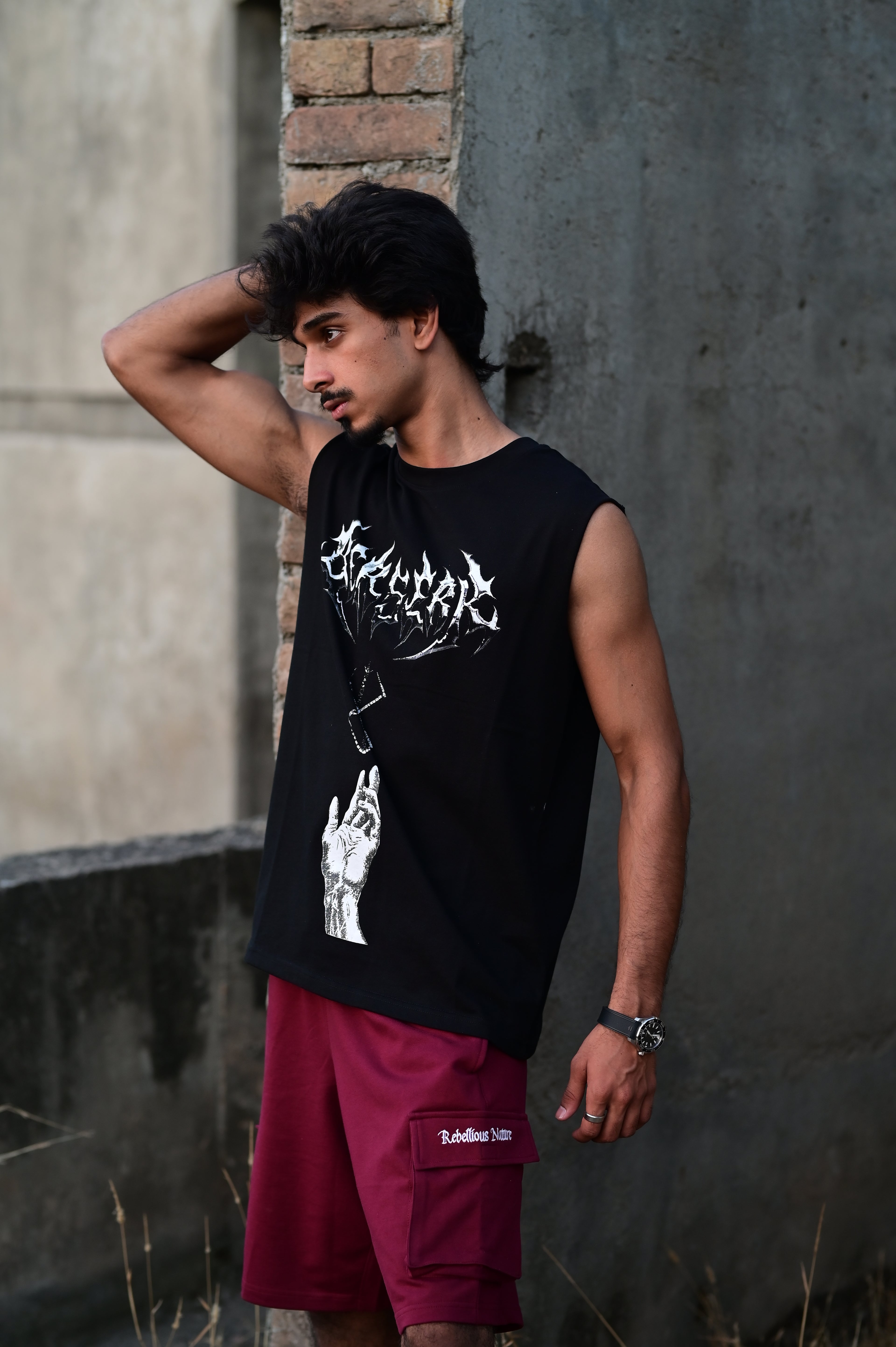 Rebellious Nature Cargo Shorts – Burgundy | French Terry Cotton